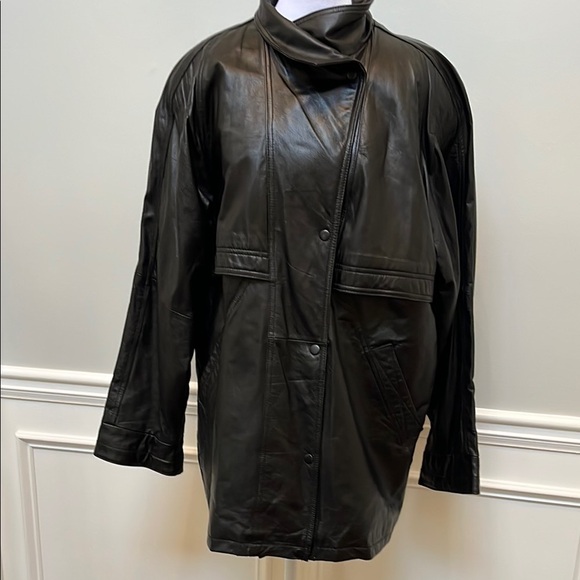 VTG Wilsons Black Leather Jacket M - Picture 3 of 6